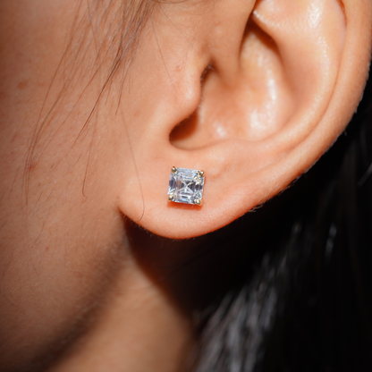 1.50 Ct Asscher Cut Stud Earring