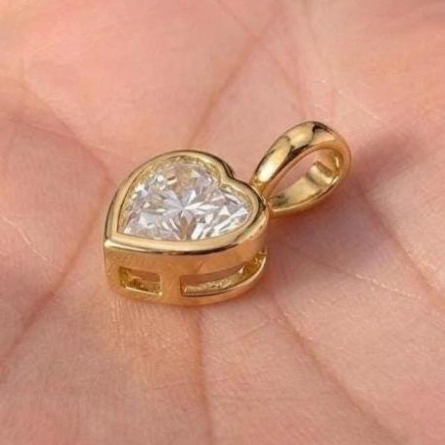 Heart Cut Bezel Pendant Necklace