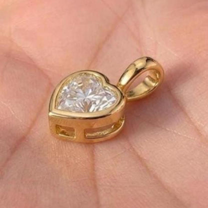 Heart Cut Bezel Pendant Necklace