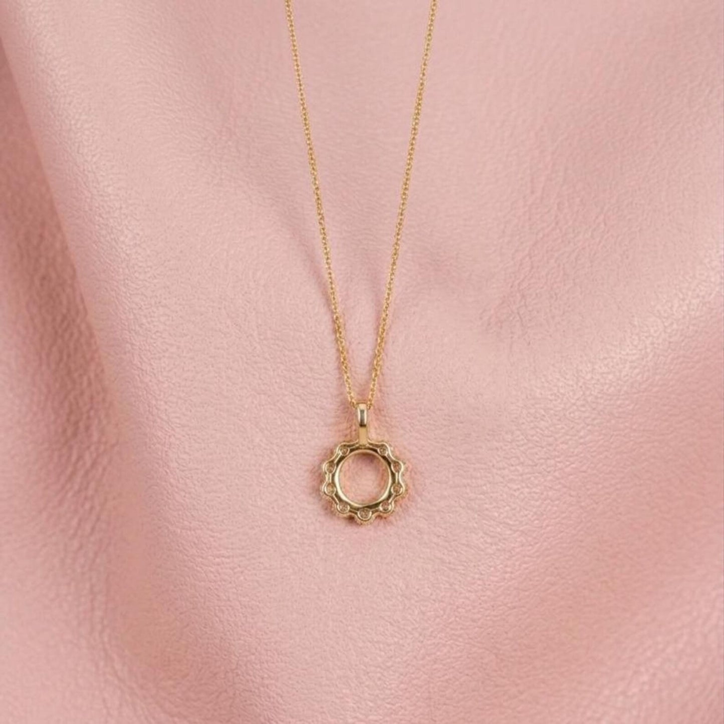 Round Diamond Full Eternity Circle Pendant Necklace